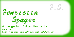 henrietta szager business card
