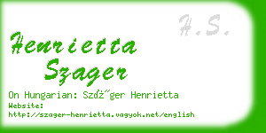 henrietta szager business card